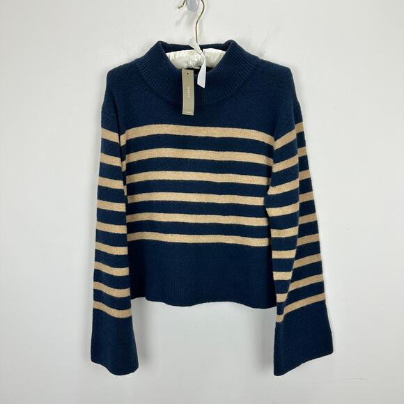 J.Crew Chunky Crewneck Sweater Supersoft Yarn Cropped Oversized Navy XS NWT - Picture 4 of 12